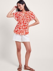 Monsoon Dario Print Pleat Top - Изображение 2 из 5