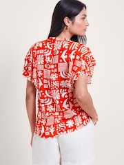Monsoon Dario Print Pleat Top - Изображение 3 из 5
