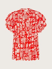 Monsoon Dario Print Pleat Top - Изображение 5 из 5