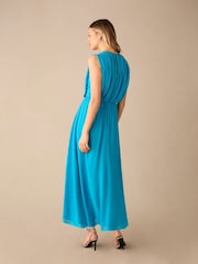 Ro&Zo Blue Petite Lucia Gathered Waist Maxi Dress - Image 2 of 5