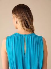 Ro&Zo Blue Petite Lucia Gathered Waist Maxi Dress - Image 4 of 5