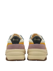 Gola off white Ladies Saturn Quadrant Recycled PU Lace-Up Trainers - Image 3 of 4