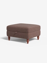 MADE.COM Basket Weave Dusky Pink Orson Footstool - Image 1 of 3