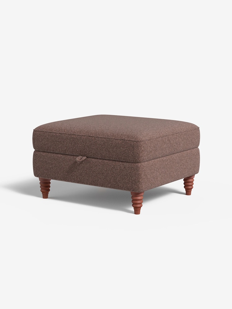 MADE.COM Basket Weave Dusky Pink Orson Footstool - Image 1 of 3