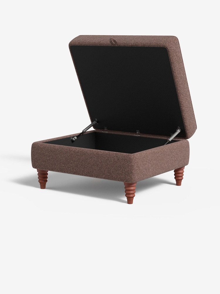 MADE.COM Basket Weave Dusky Pink Orson Footstool - Image 2 of 3