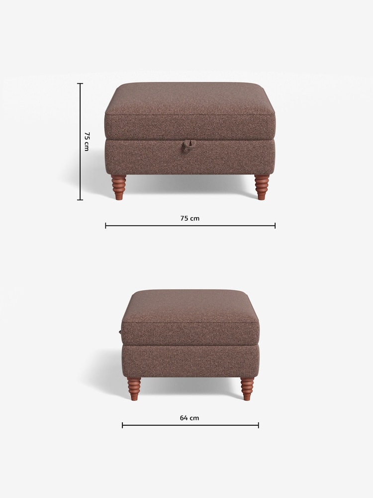 MADE.COM Basket Weave Dusky Pink Orson Footstool - Image 3 of 3
