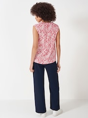 Crew Clothing Red Tie Neck Sleeveless Blouse - Image 2 of 6