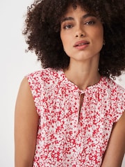Crew Clothing Red Tie Neck Sleeveless Blouse - Image 5 of 6