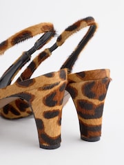 Animal - Premium Square Toe Leather Sling Back Heels - Imagem 12 de 13