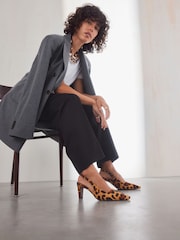 Animal - Premium Square Toe Leather Sling Back Heels - Imagem 2 de 13
