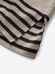 Multi Stripe Cosy Soft Touch Knitted Jumper Hoodie - Image 7 of 8