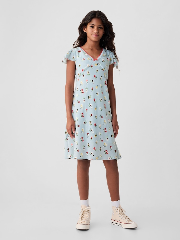 Gap Light Blue DÔEN Floral Dress (Kids) - Image 1 of 4