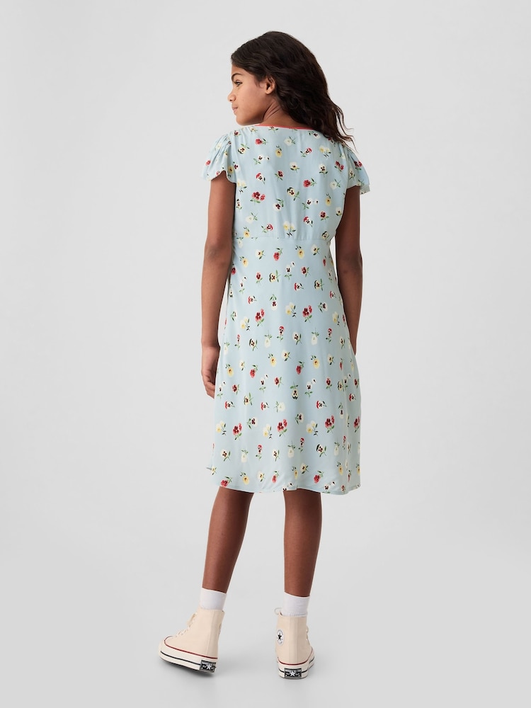 Gap Light Blue DÔEN Floral Dress (Kids) - Image 2 of 4
