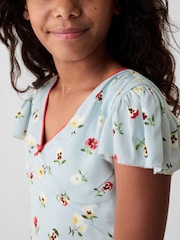 Gap Light Blue DÔEN Floral Dress (Kids) - Image 3 of 4
