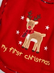 JoJo Maman Bébé Red Reindeer Bib - Image 3 of 3