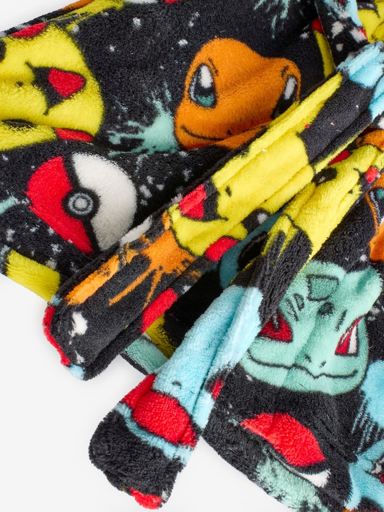 Multi Black Pokemon Fleece Hooded Robe (5-16yrs) - Image 7 of 7