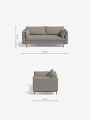 MADE.COM Basket Weave Pumice Grey Harlow 2 Seater Sofa - Image 3 of 3