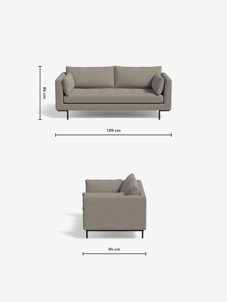 MADE.COM Basket Weave Pumice Grey Harlow 2 Seater Sofa - Image 3 of 3