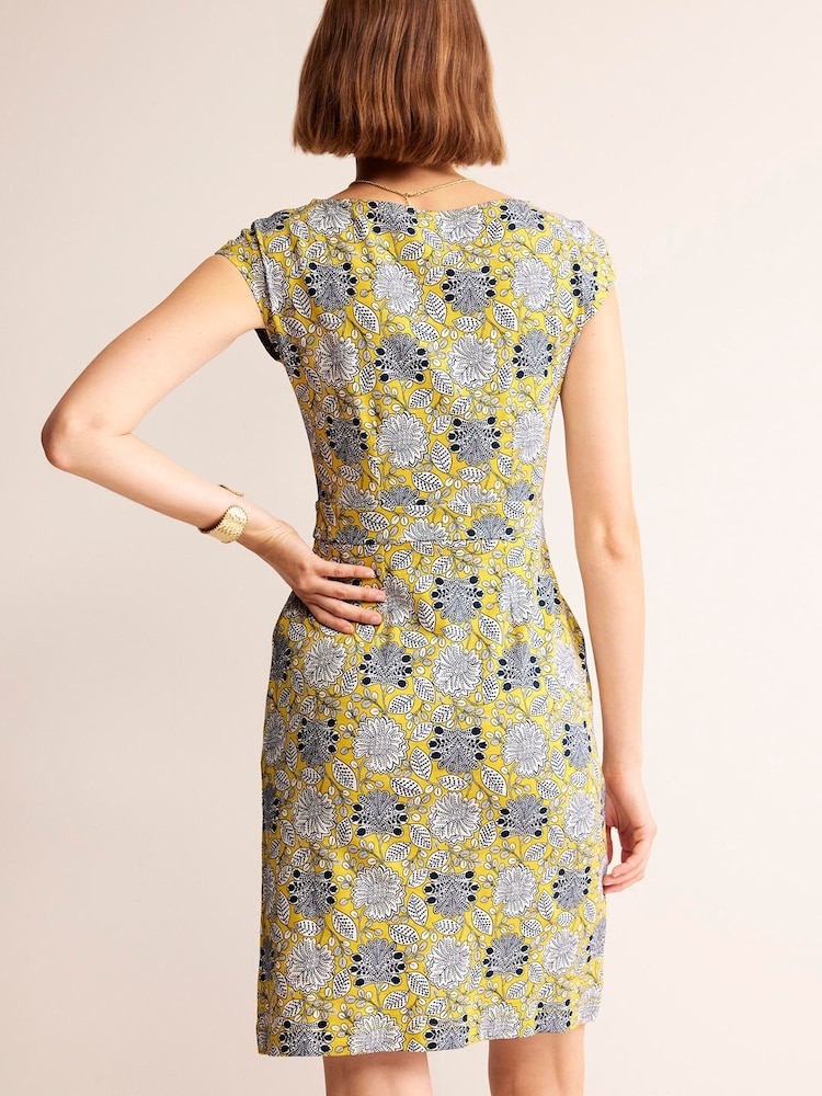 Boden Yellow 100% Cotton Petite Florrie Jersey Dress - Image 2 of 5
