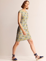 Boden Yellow 100% Cotton Petite Florrie Jersey Dress - Image 4 of 5