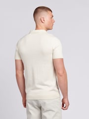 U.S. Polo Assn. Cream Mens Regular Fit Combed Cotton Polo Shirt - Image 2 of 4