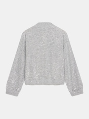 Mint Velvet Silver Sequin Bomber Cardigan - Image 4 of 4