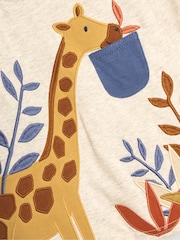 JoJo Maman Bébé Stone Giraffe Appliqué Pocket Top - Image 3 of 3