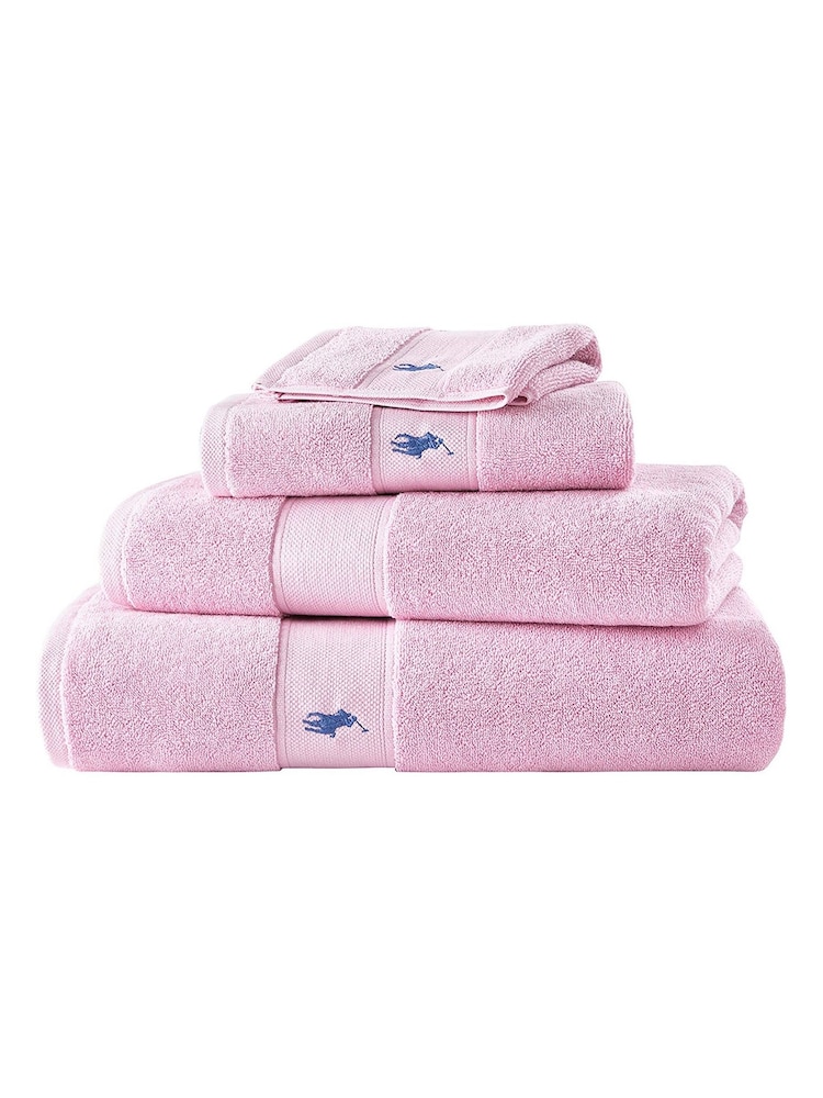 Ralph Lauren Carmel Pink Polo Player Towel - Image 1 of 4 Ralph Lauren Carmel Pink Polo Player Towel - Image 1 of 4