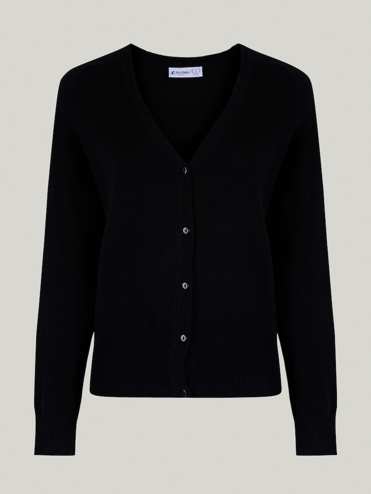 Trutex Black 100% Cotton Cardigan - Image 5 of 6