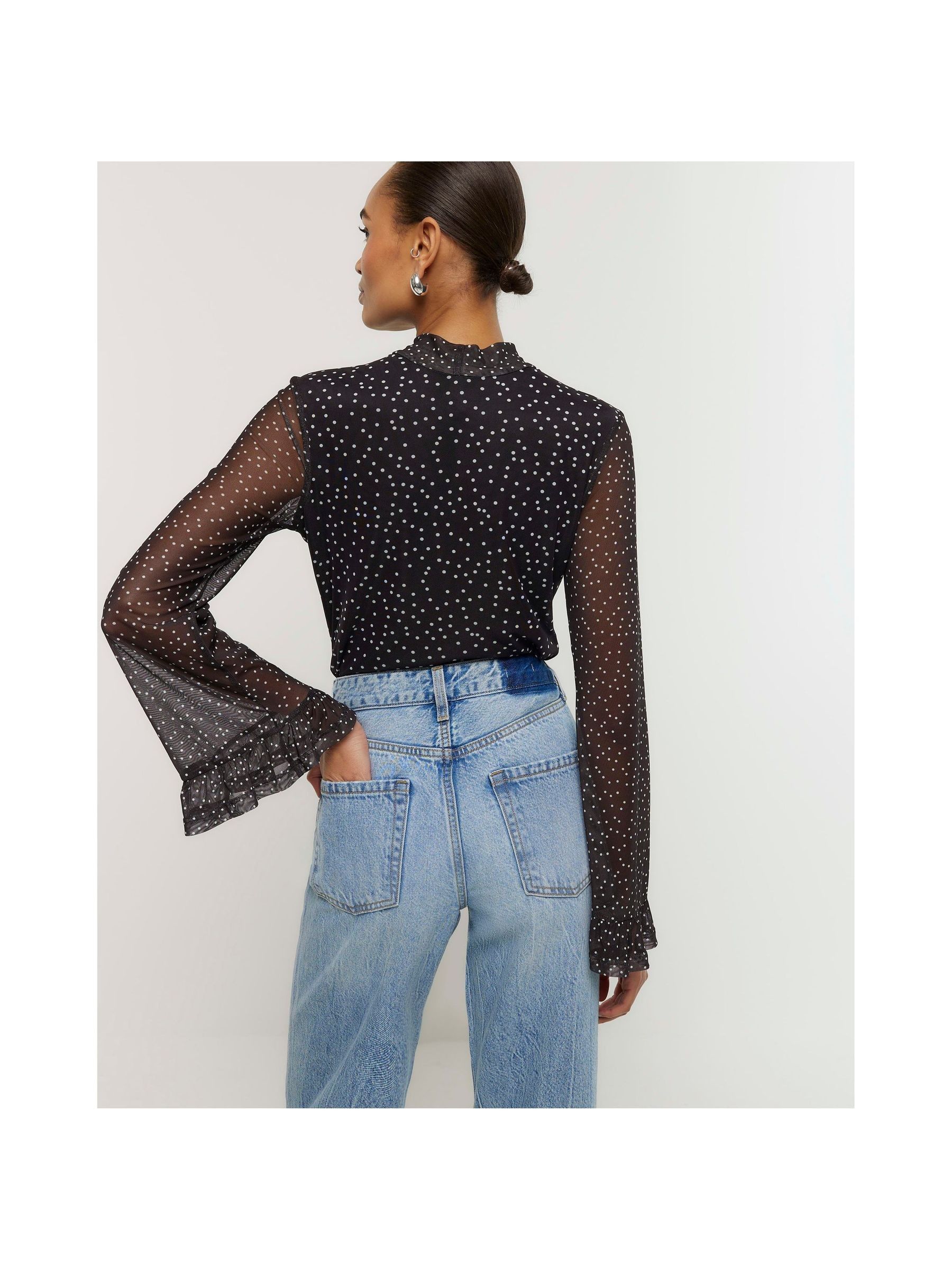 ベビーグッズも大集合 Buy Luxembourg Next from Blouse Frill Mesh Black Island River トップス