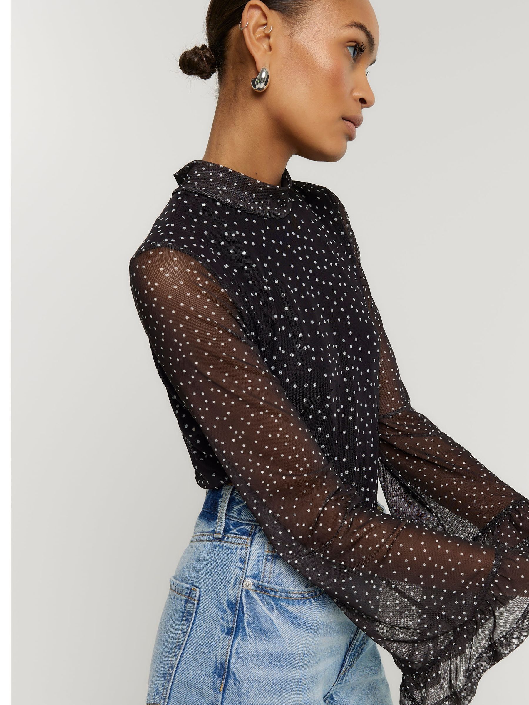 river island polka dot blouse