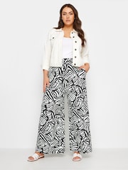 Yours Curve Black Jersey Wide Leg Trousers - Image 2 of 4