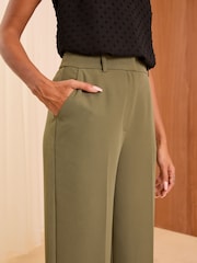 Love & Roses Khaki Green High Waist Wide Leg Tailored Trousers - Image 2 of 4