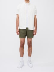 French Connection White 100% Cotton Short Sleeve Peached Shirt - Image 1 of 3
