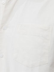 French Connection White 100% Cotton Short Sleeve Peached Shirt - Image 3 of 3