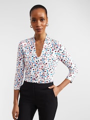 Hobbs White Aimee Printed Top - Image 1 of 4