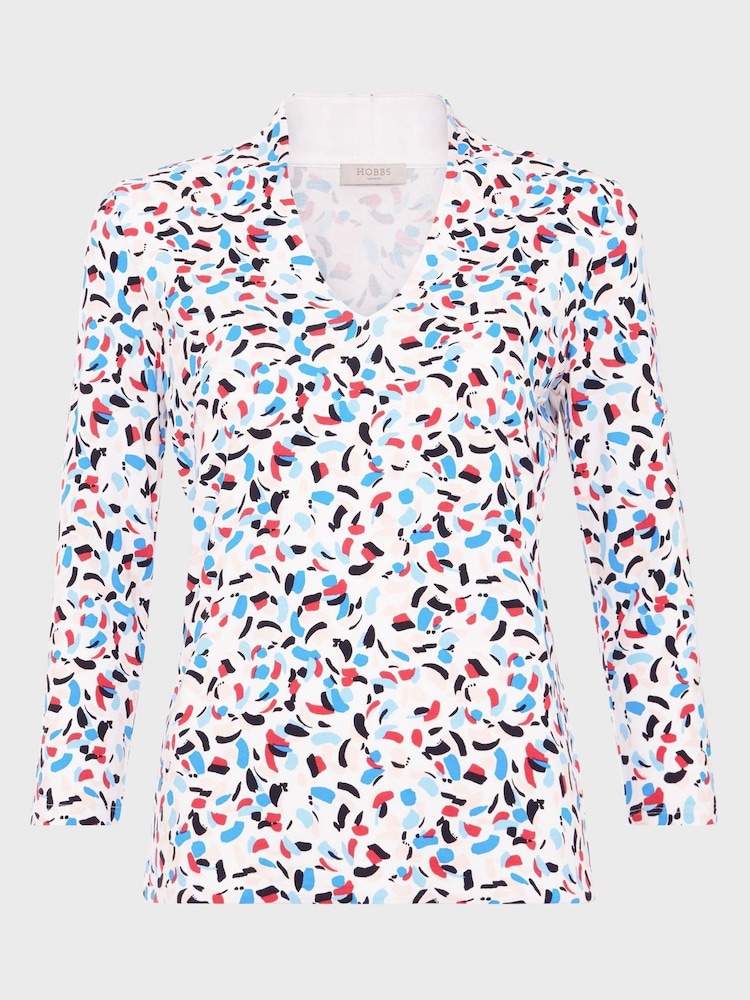 Hobbs White Aimee Printed Top - Image 4 of 4 Hobbs White Aimee Printed Top - Image 4 of 4