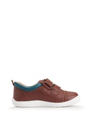 Start-Rite Playhouse Tan Leather Rip Tape Trainer Shoes - Image 3 of 6