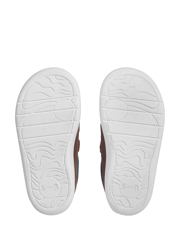Start-Rite Playhouse Tan Leather Rip Tape Trainer Shoes - Image 6 of 6