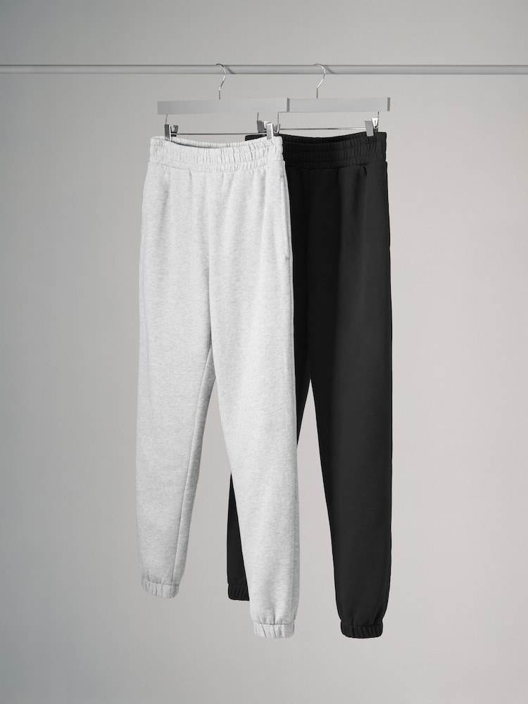 The Set Grey/Black 2 Pack Cuffed Joggers - Image 2 of 7