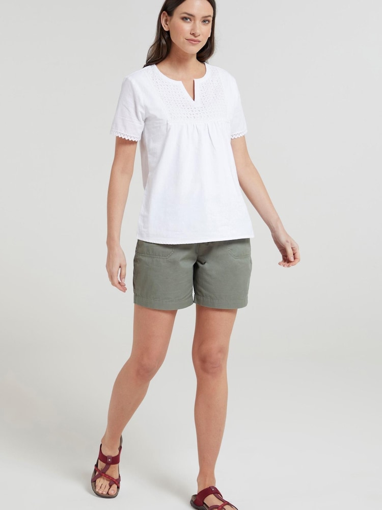 Mountain Warehouse White Womens Paris Embroidered 100% Cotton Top - Image 1 of 4