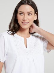 Mountain Warehouse White Womens Paris Embroidered 100% Cotton Top - Image 3 of 4