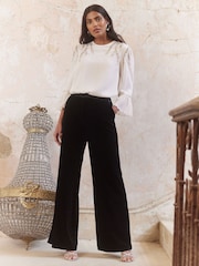 Love & Roses Ivory White Embellished Crew Neck Flute Sleeve Blouse - Image 3 of 4