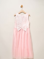Miss Pink Sequin Bow Tulle Skirt Dress - Image 2 of 3