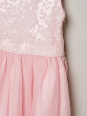 Miss Pink Sequin Bow Tulle Skirt Dress - Image 3 of 3
