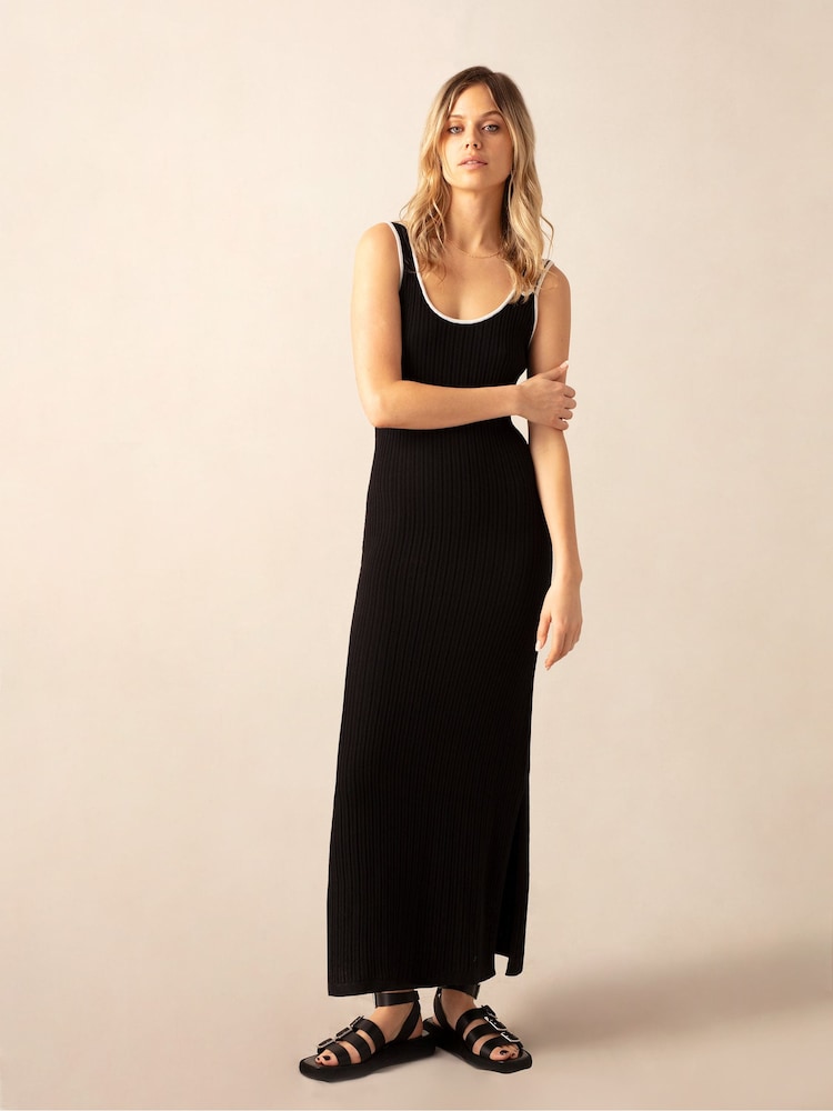 Ro&Zo Contrast Cut-Out Shoulder Knit Dress - Image 1 of 6