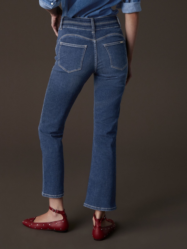 Normaal blauw - Slanke, uitlopende bootcut-jeans met hoge taille - Image 4 of 8