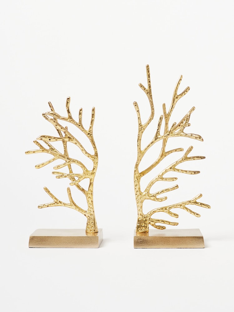 Oliver Bonas Gold Coral Metal Book Ends - Image 3 of 3 Oliver Bonas Gold Coral Metal Book Ends - Image 3 of 3