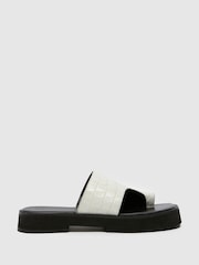Schuh Tori Chunky Leather Croc Mules - Image 1 of 4