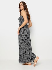 Long Tall Sally Black Aztec Style Shirred Strappy Maxi Dress - Image 4 of 6